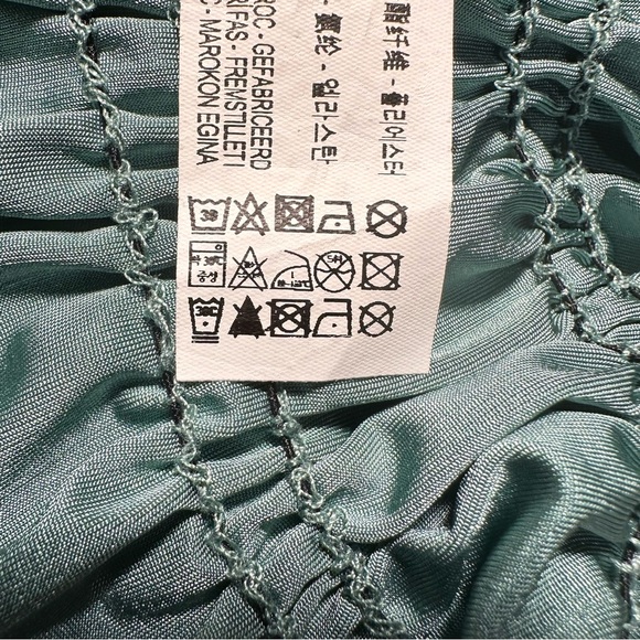 Zara Ruffle Tube Top Tank Sea Green Size L - Picture 6 of 9